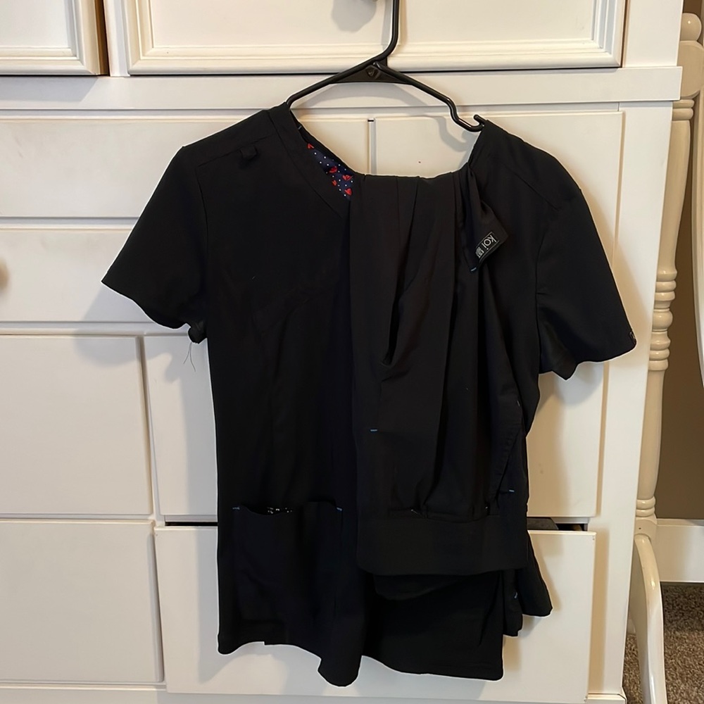 Koi Black Scrub SET, top and pants